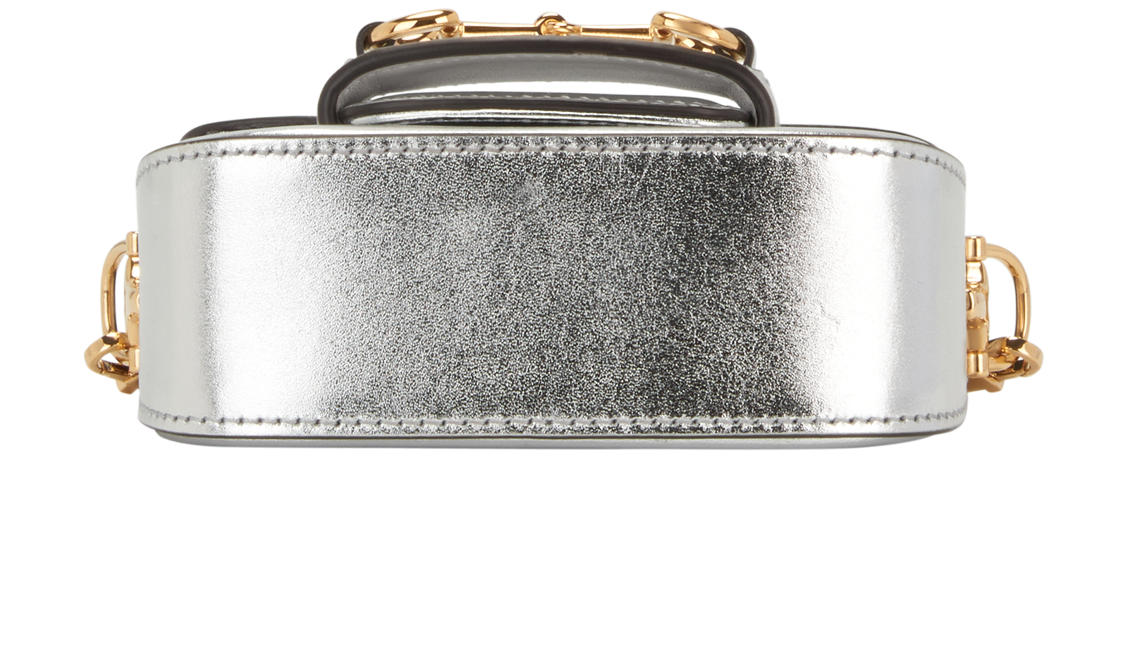 Nano Horsebit Crossbody, &pound;695, Handbags, Silver, Leather, Top view